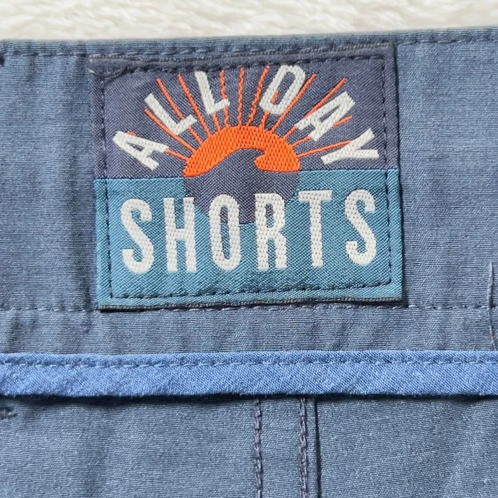 Faherty All Day Shorts Mens Sz 38 Blue Hybrid Stretch Quick Dry